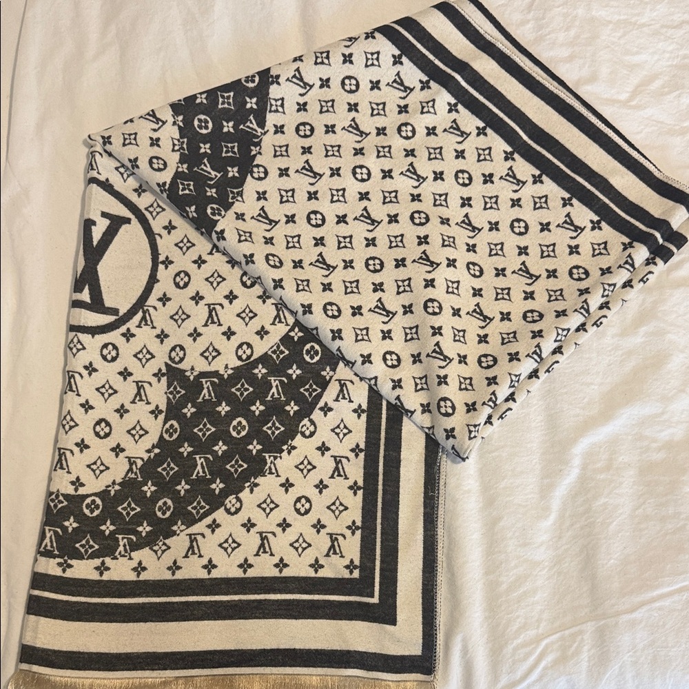 Designer Monogrammed Black and White Skirt